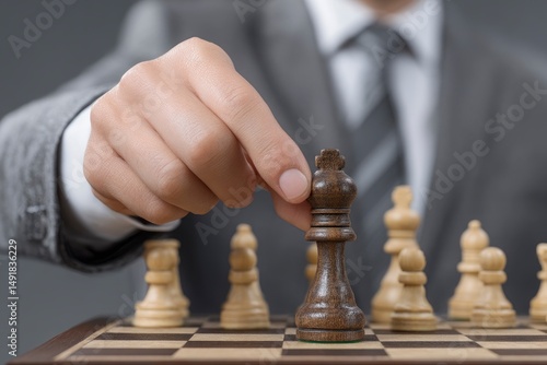 Wallpaper Mural Making Chess Move on Board Game for Strategy Concept Torontodigital.ca