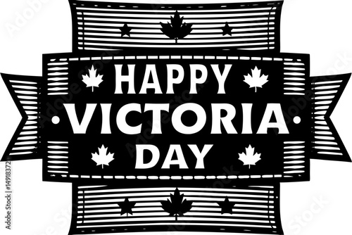 Happy Victoria Day text art design with minimalist style, offering a clear and sophisticated way to celebrate the holiday with understated charm