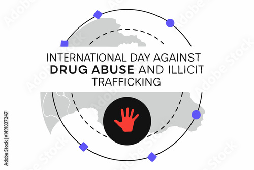 Powerful message design for International Day Against Drug Abuse and Illicit Trafficking, raising awareness and promoting a drug-free world with impactful visuals