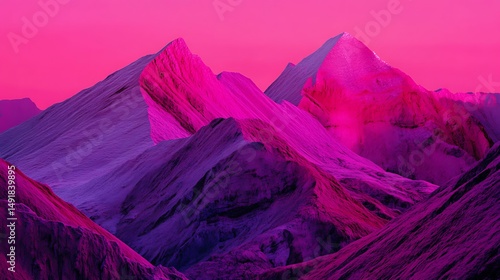 Vibrant mountain range sunset