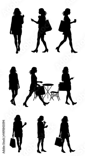 Silhouette Serenade: A Day's Stroll AI Generated