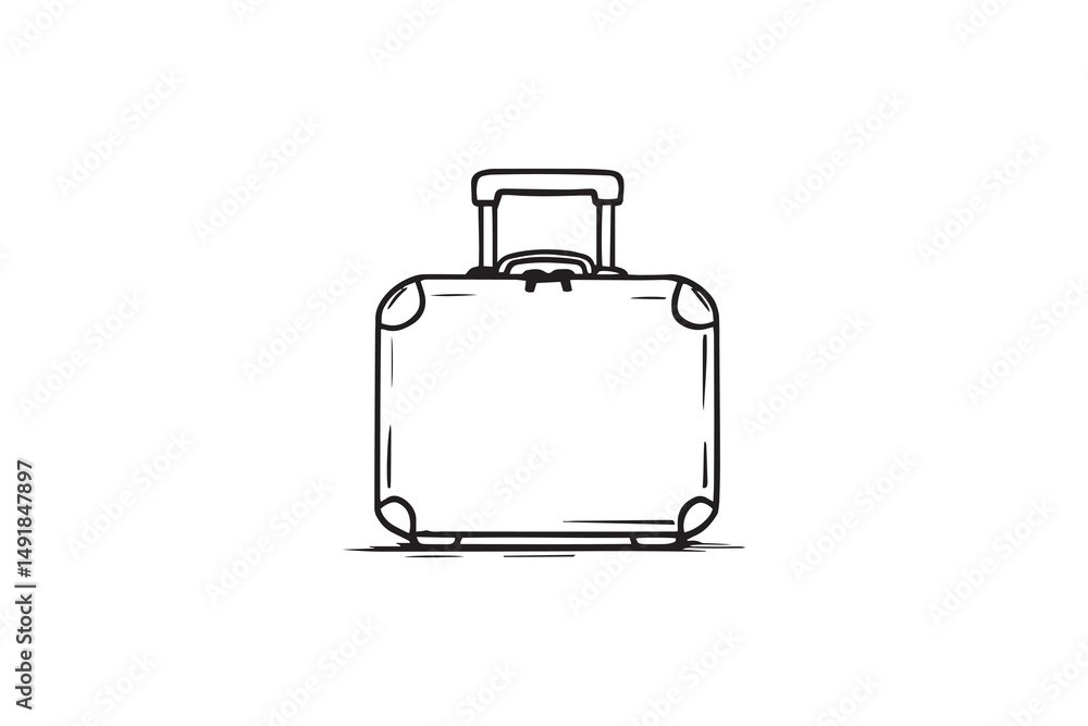 Suitcase line art and black color Suitcase line art and black color