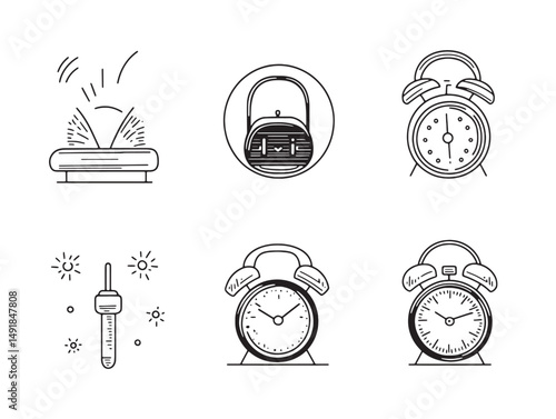 clean alarm line art symbol for web and print
