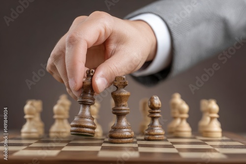 Wallpaper Mural Moving Chess Piece on Game Board for Strategy Concept Torontodigital.ca