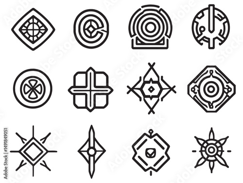 modern align center line art illustration graphic