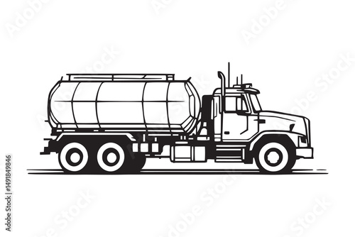 Tanker Truck line art and black color