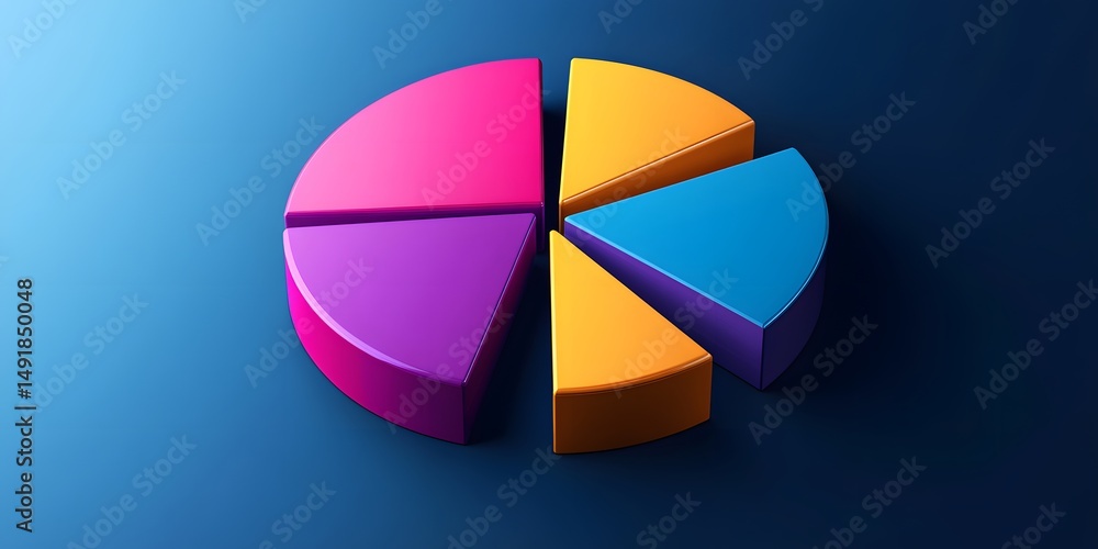 Obraz premium Colorful pie chart graphic design illustration.