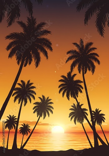 Golden Hour Palms AI Generated