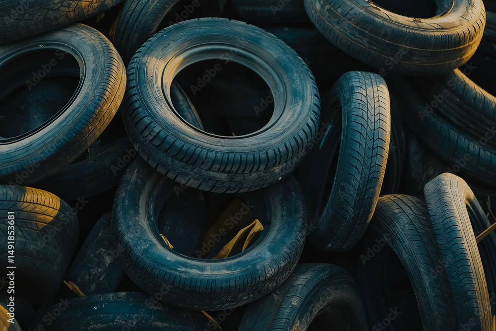 Pile of discarded car tires Pile of discarded car tires