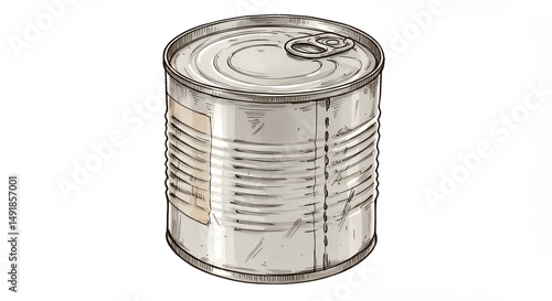 Detailed illustration of a food can