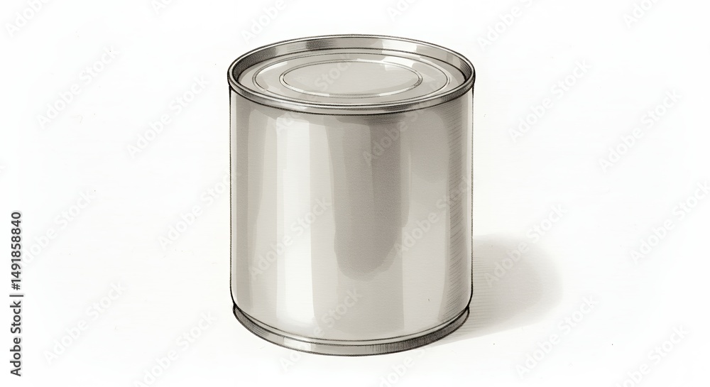 Empty metal food can isolated Empty metal food can isolated