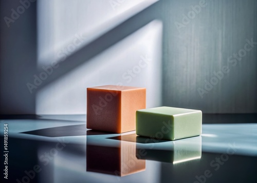 Modern Minimalist Soap Cube Packaging Silhouette - High-Quality Product Photography