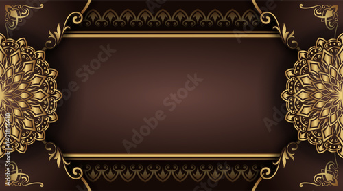 Luxury brown background with ornamental mandala