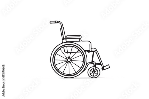 Wheelchair line art and black color