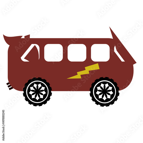  illustration of a red car