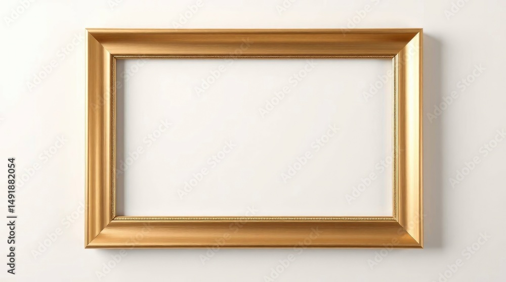 Fototapeta premium Elegant Gold Frame: A Minimalist, Classic Artwork Display