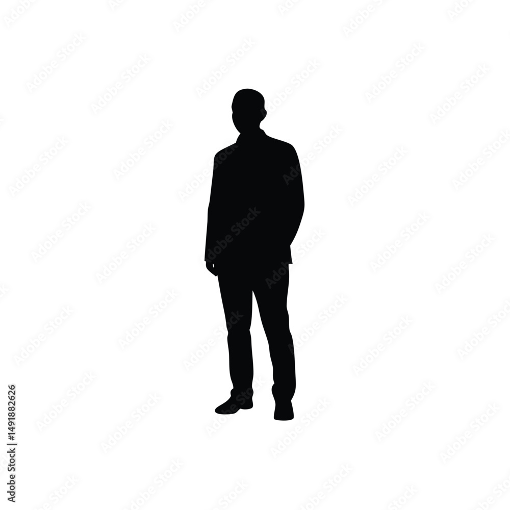 Standing Man Bold Vector Silhouette Standing Man Bold Vector Silhouette