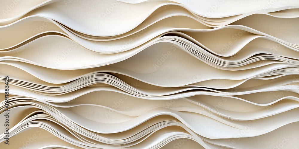 Fototapeta premium Abstract waves created with sheets of paper, seamless and modern
