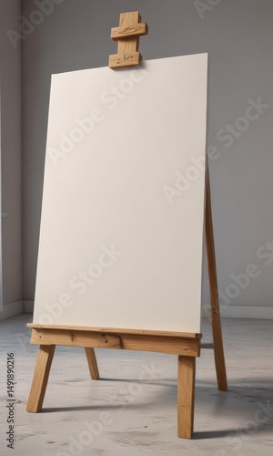 Wallpaper Mural Sturdy easel base and legs hold a vast blank canvas ,  painting,  workshop,  illustration Torontodigital.ca