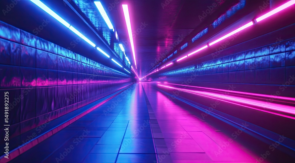 Fototapeta premium Neon tunnel pathway