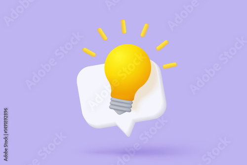 3D idea make money coin  on pastel background. growing business isolated concept, 3d light bulb vector render for finance, investment, light bulb like idea make earning with illustration concept