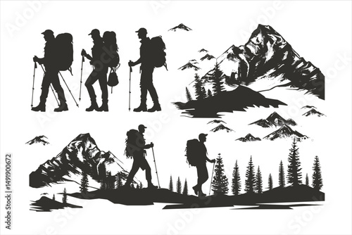Hiking silhouettes