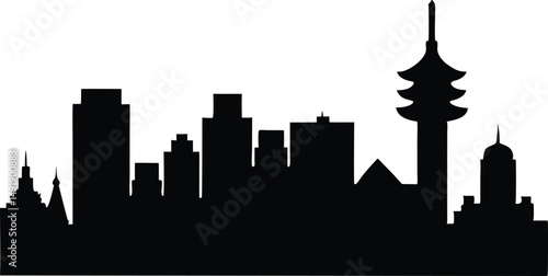 Osaka City Skyline Silhouette,Osaka City vector illustration