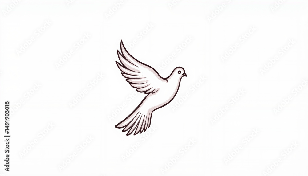 Obraz premium Flying dove in flight against a white background