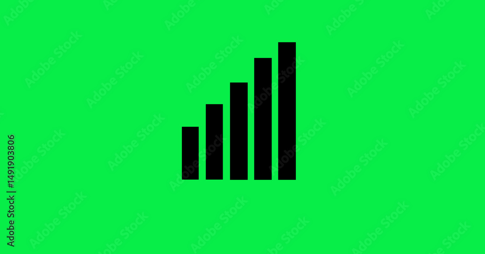 business graph with arrow on green screen business graph with arrow on green screen