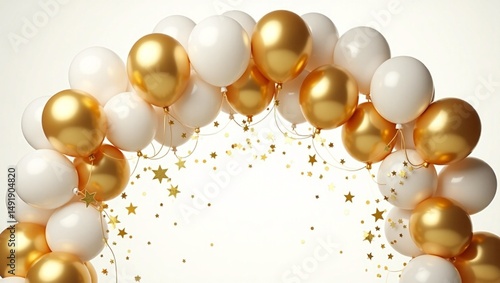 Wallpaper Mural Elegant Gold and White Balloon Arch for Festive Celebrations Torontodigital.ca