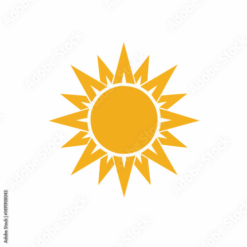 Partial sun, glowing gold against bright white. Sharp rays emanate up and outward