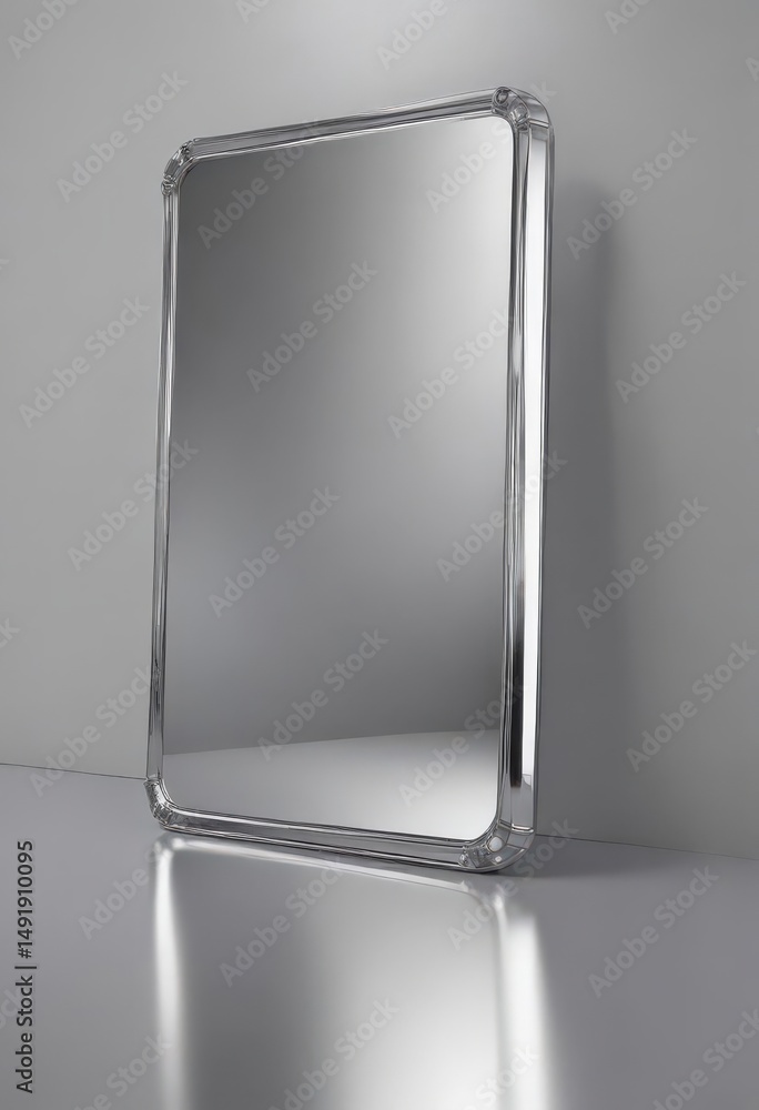 Mirror-like silver; seamless, highly polished finish ,  backdrop,  glare
