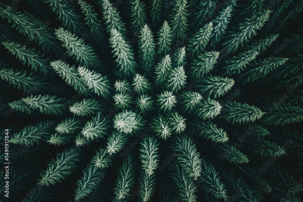 Dense forest canopy from above Dense forest canopy from above