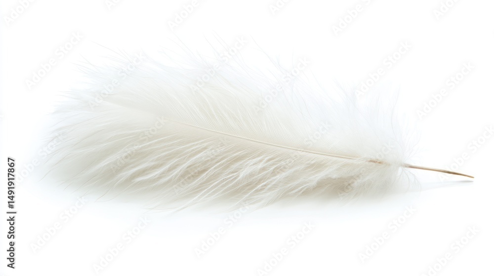 Single white feather isolated on white background. Single white feather isolated on white background.