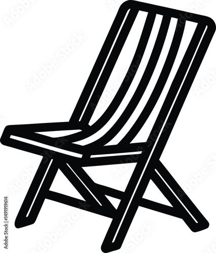 Beach Chair Icon Outline Vector Illustration