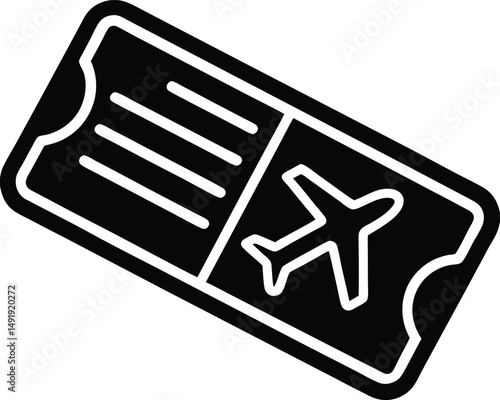 Boarding Pass Icon Outline Vector Illustration