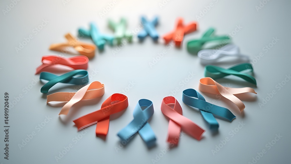 Colorful Awareness Ribbons Circle Background Image Colorful Awareness Ribbons Circle Background Image