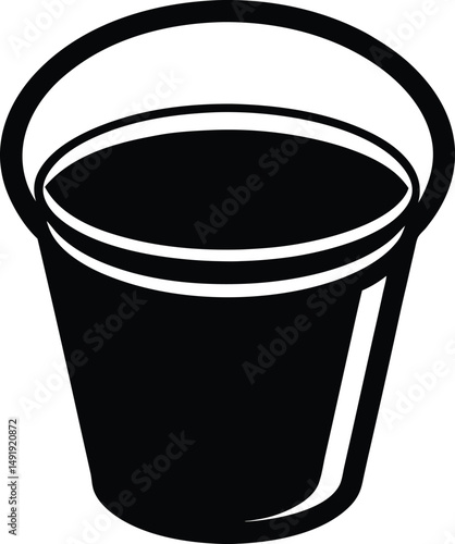 Bucket Icon Outline Vector Illustration