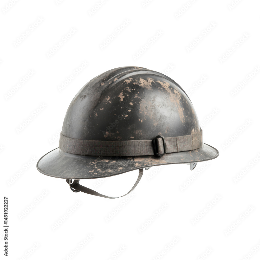 Fototapeta premium Vintage military helmet isolated on transparent background