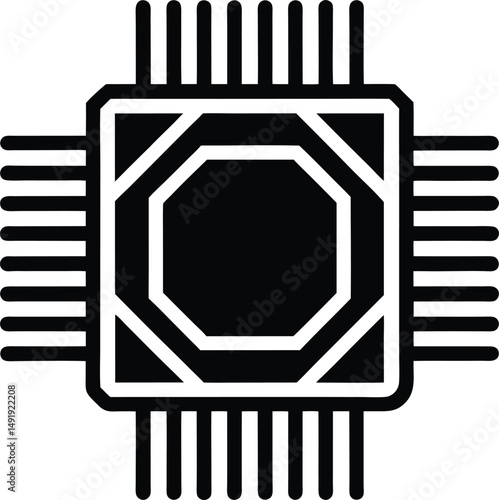 Chip Icon Outline Vector Illustration