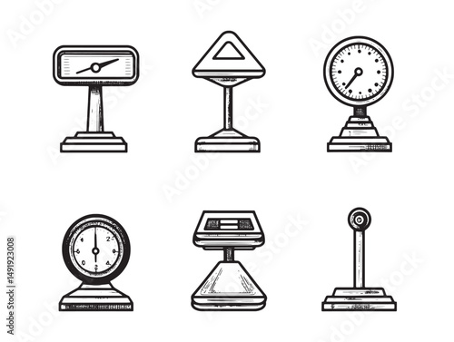 Simple Outline Vector Art for Body Mass Index Scale Concept