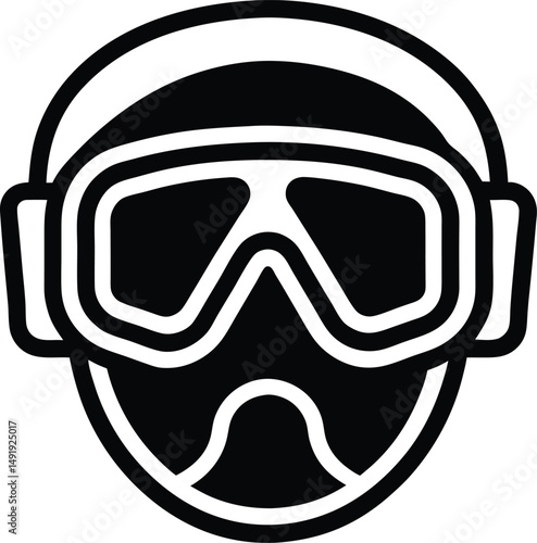 Diving Mask Icon Outline Vector Illustration