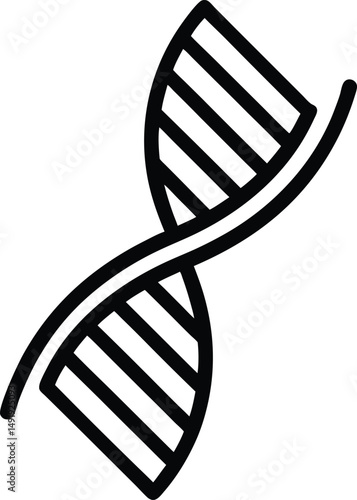 DNA Icon Outline Vector Illustration