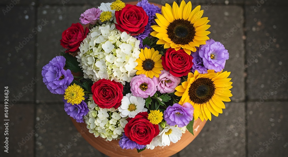 Fototapeta premium Colorful flower arrangement
