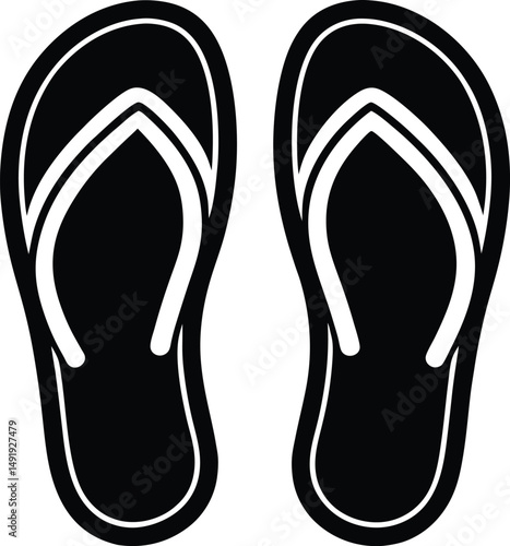Flip Flops Icon Outline Vector Illustration
