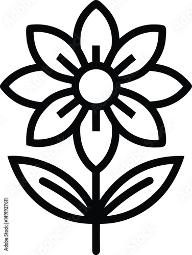 Flower Icon Outline Vector Illustration