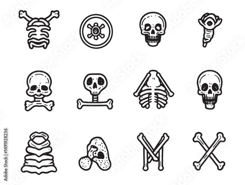 Detailed bones line art vector ideal for health presentations