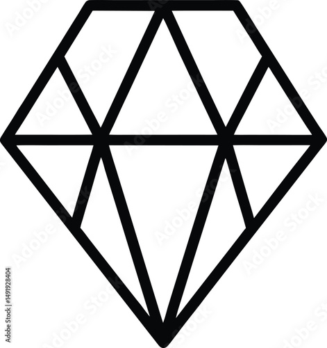 Gemstone Icon Outline Vector Illustration