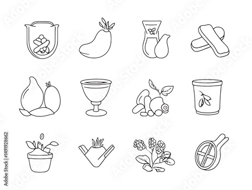 hand drawn bone broth vector line art illustration