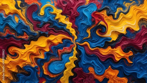 Wallpaper Mural Abstract Swirls of Color: A vibrant explosion of color, a dynamic abstract composition of swirling patterns, creating a visually captivating and energetic piece, that stirs emotions Torontodigital.ca